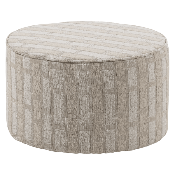 SARLI POEF LAAG RUIT DESSIN CHENILLE NATUREL/BEIGE [fsc]