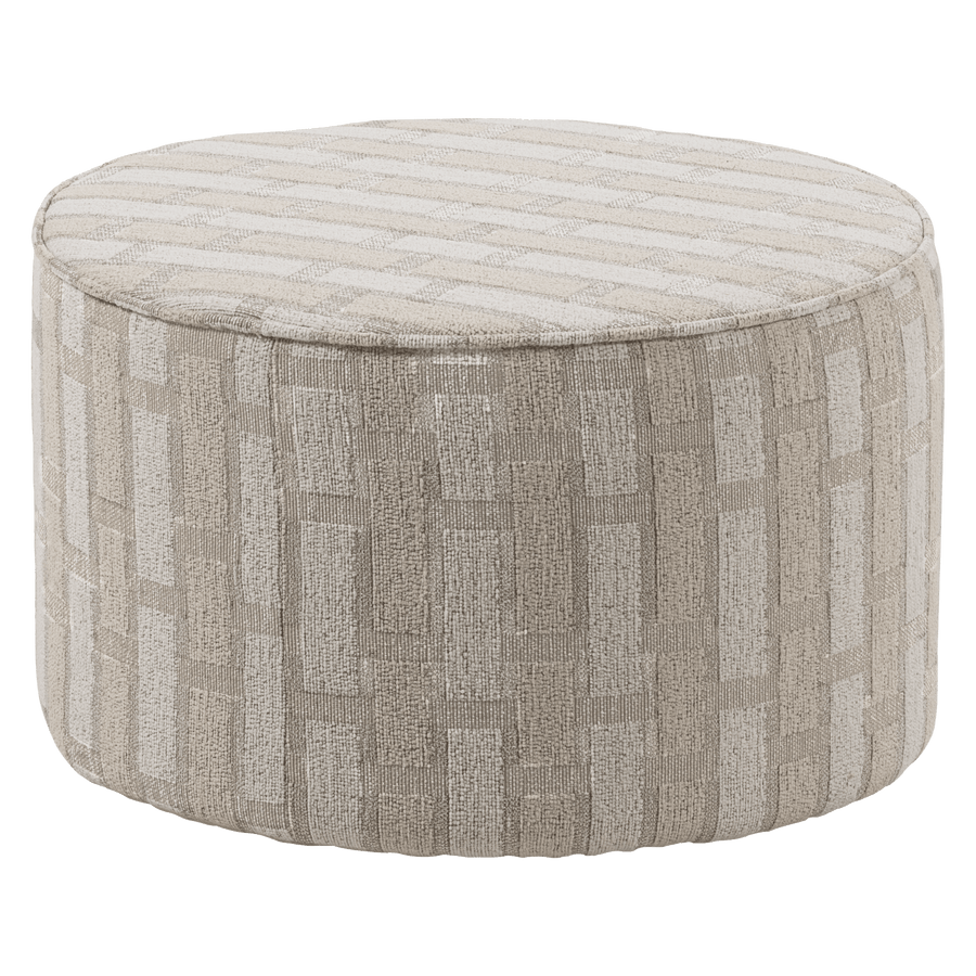 SARLI POEF LAAG RUIT DESSIN CHENILLE NATUREL/BEIGE [fsc]