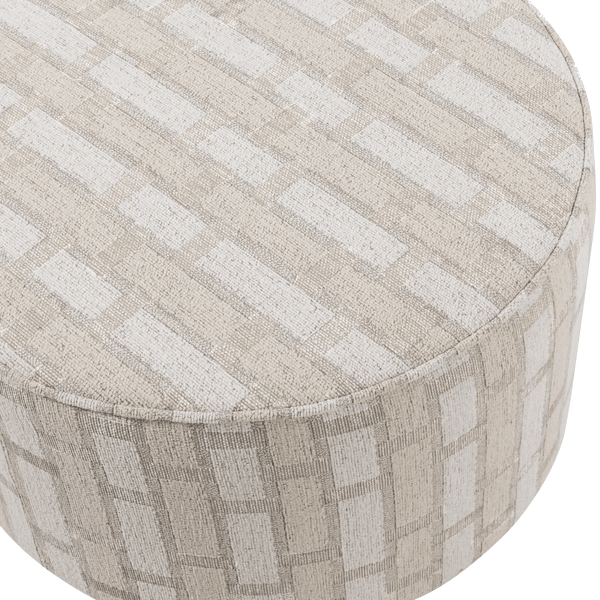 SARLI POEF LAAG RUIT DESSIN CHENILLE NATUREL/BEIGE [fsc]