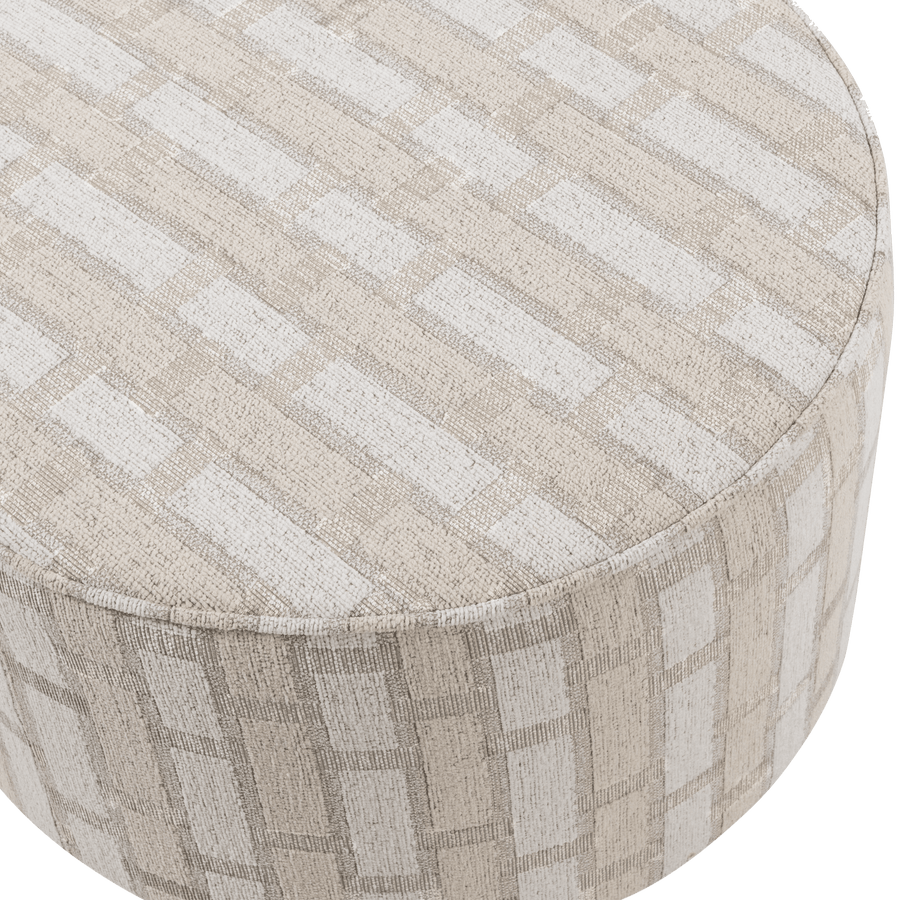 SARLI POEF LAAG RUIT DESSIN CHENILLE NATUREL/BEIGE [fsc]
