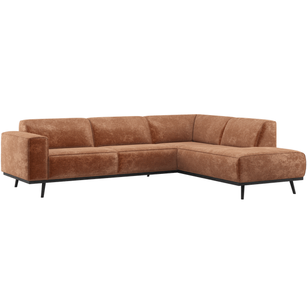 STATEMENT HOEKBANK RECHTS CHENILLE VELVET TERRA