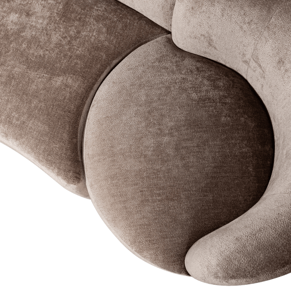 COMBI-POPULAR: BANKJE + FAUTEUIL + POEF TAUPE