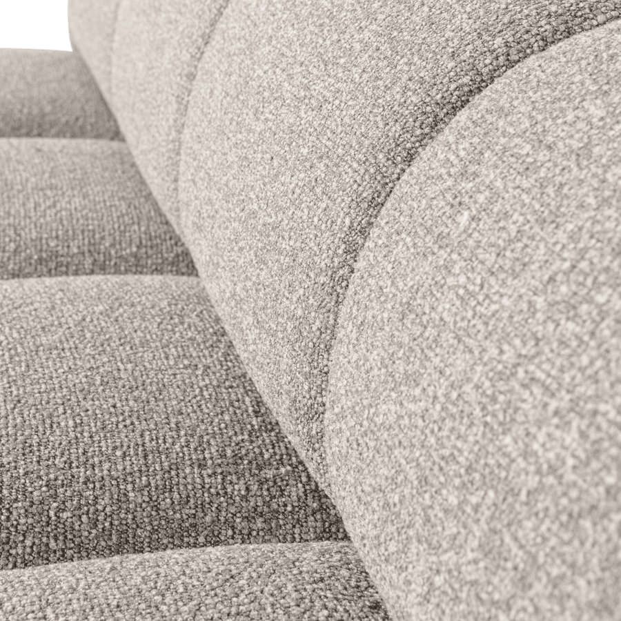 MOJO EETBANK 164 CM MET RUGLEUNING BOUCLE BEIGE MELANGE