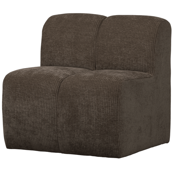 MOJO EETBANK 84 CM MET RUGLEUNING RIBSTOF BRUIN