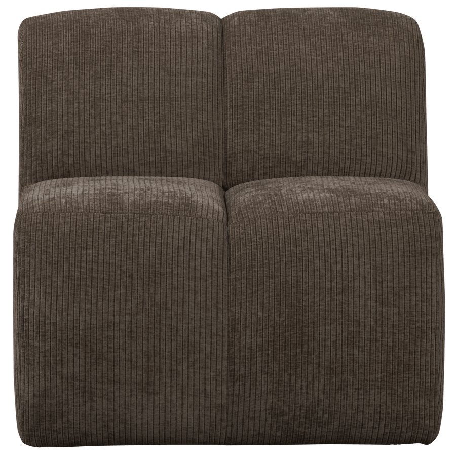 MOJO EETBANK 84 CM MET RUGLEUNING RIBSTOF BRUIN
