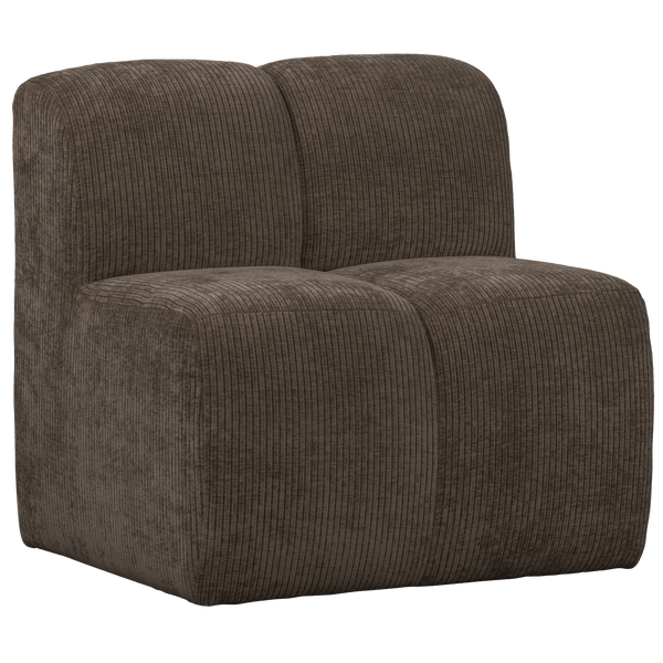 MOJO EETBANK 84 CM MET RUGLEUNING RIBSTOF BRUIN