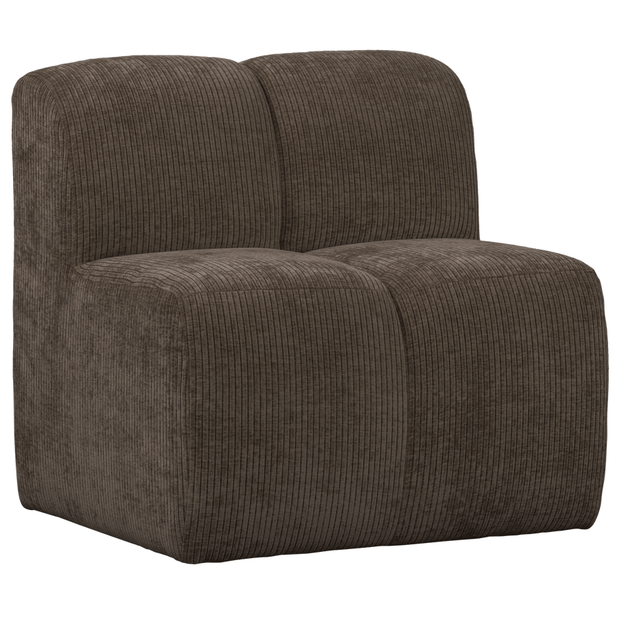 MOJO EETBANK 84 CM MET RUGLEUNING RIBSTOF BRUIN