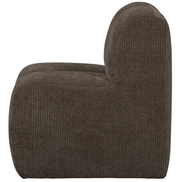MOJO EETBANK 84 CM MET RUGLEUNING RIBSTOF BRUIN