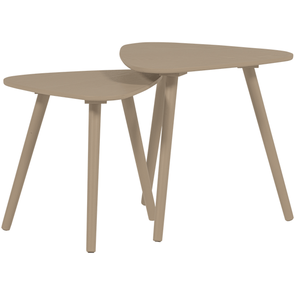 NILA Bijzettafel HOUT ZAND - SET VAN 2