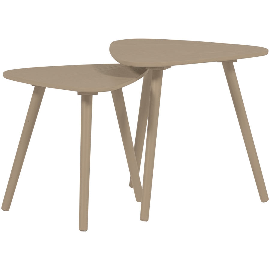 NILA Bijzettafel HOUT ZAND - SET VAN 2