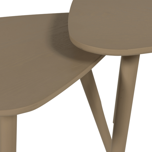 NILA Bijzettafel HOUT ZAND - SET VAN 2