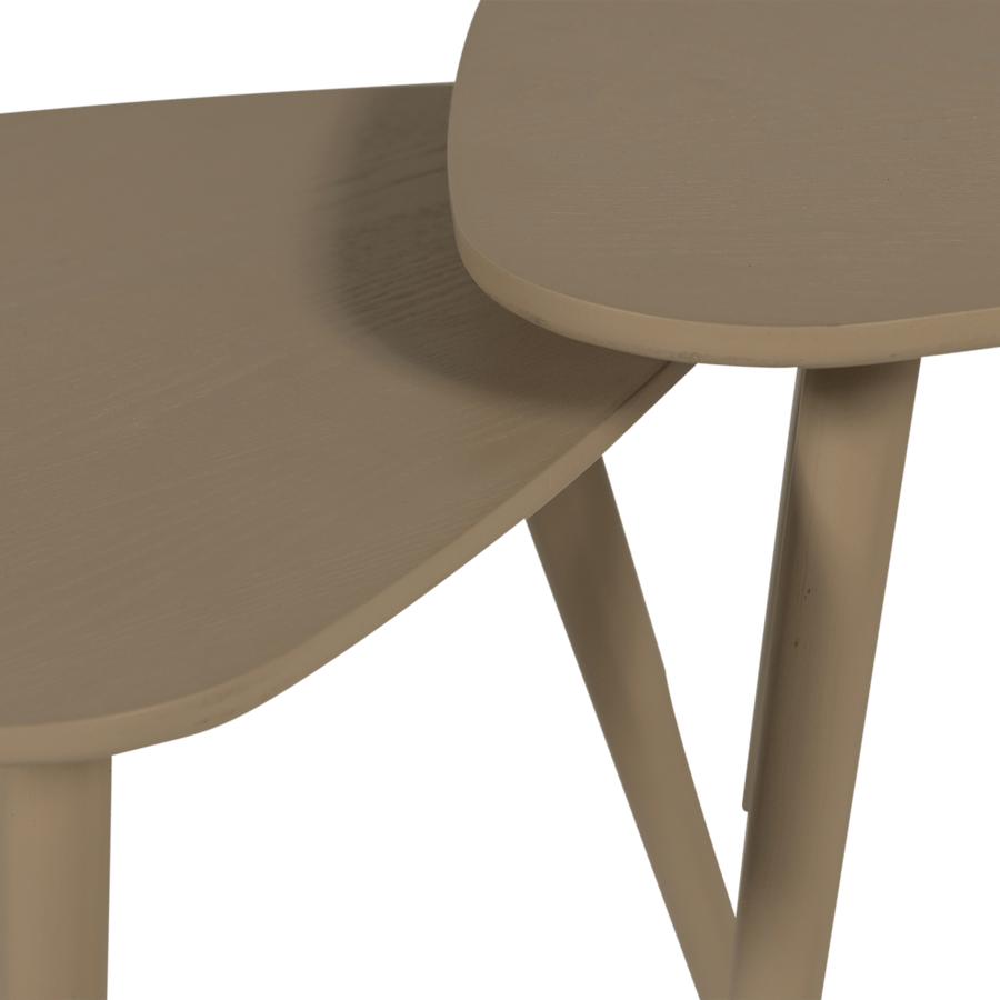 NILA Bijzettafel HOUT ZAND - SET VAN 2