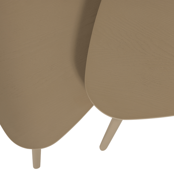NILA Bijzettafel HOUT ZAND - SET VAN 2