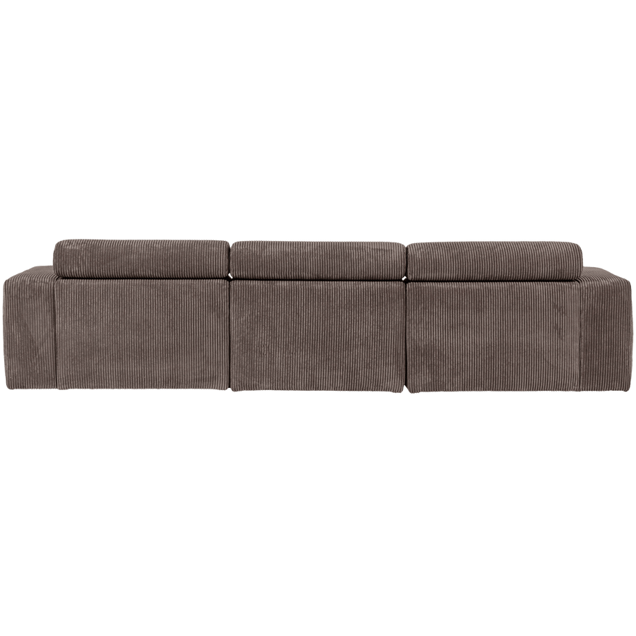 NOVI CHAISE LONGUE BANK RECHTS RIBSTOF GRIJSBRUIN