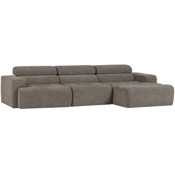 NOVI CHAISE LONGUE BANK RECHTS GRIJS MELANGE