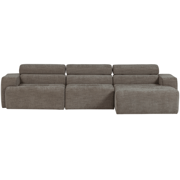 NOVI CHAISE LONGUE BANK RECHTS GRIJS MELANGE