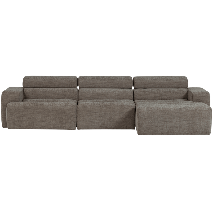 NOVI CHAISE LONGUE BANK RECHTS GRIJS MELANGE