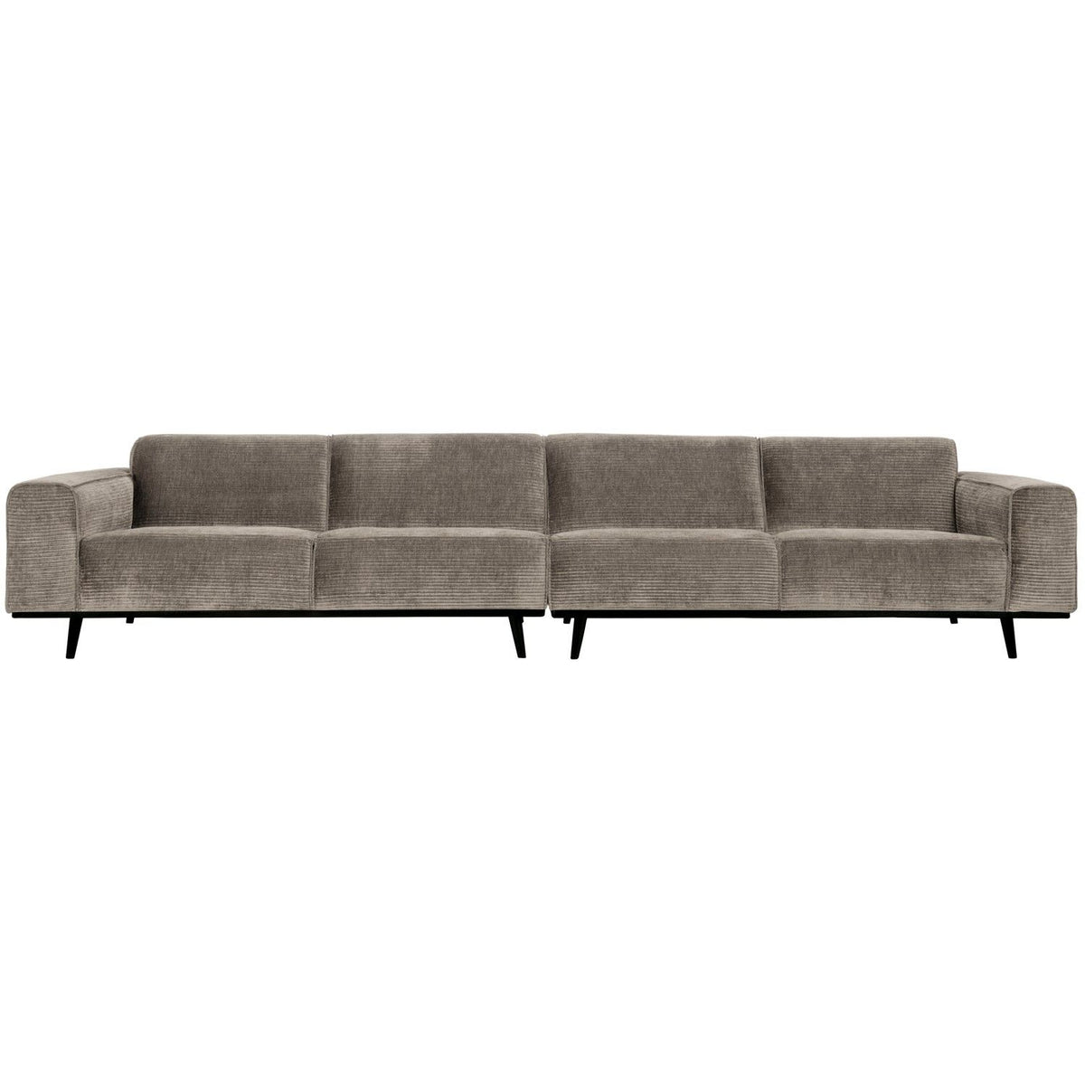 STATEMENT XL 4-ZITS BANK 372 CM RIBSTOF KLEIGRIJS