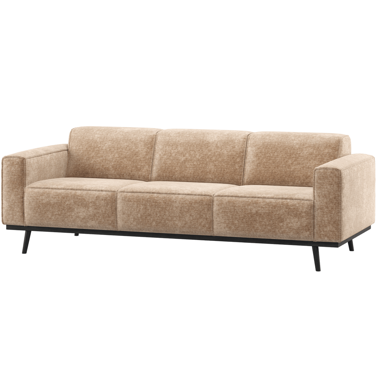 STATEMENT 3-ZITS BANK 230 CM CHENILLE VELVET PERZIKROZE