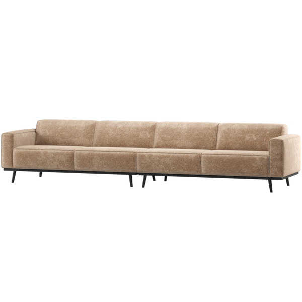 STATEMENT XL 4-ZITS BANK 372 CM CHENILLE VELVET PERZIKROZE