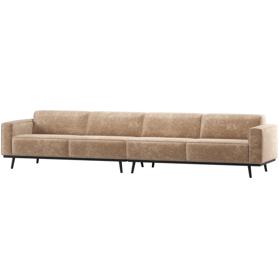 STATEMENT XL 4-ZITS BANK 372 CM CHENILLE VELVET PERZIKROZE