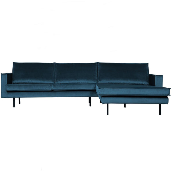 RODEO CHAISE LONGUE BANK RECHTS VELVET BLAUW