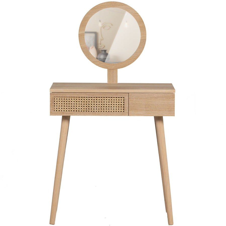 SOOF HAL/KAPTAFEL HOUT NATUREL