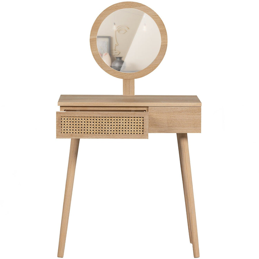 SOOF HAL/KAPTAFEL HOUT NATUREL