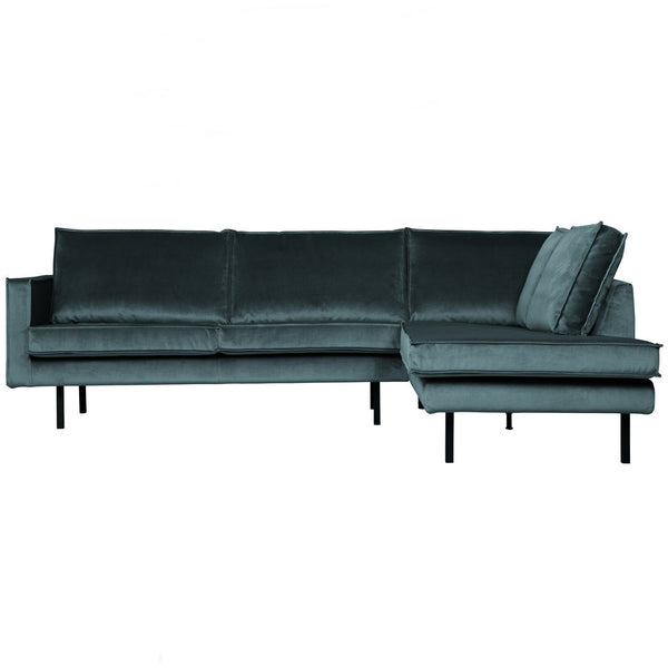 RODEO HOEKBANK RECHTS VELVET GROENBLAUW