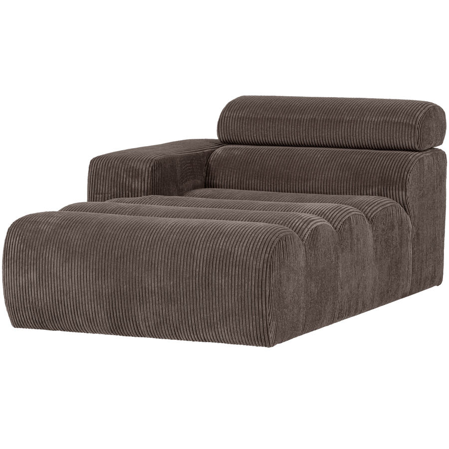 NOVI CHAISE LONGUE ELEMENT ARM LINKS RIBSTOF GRIJSBRUIN