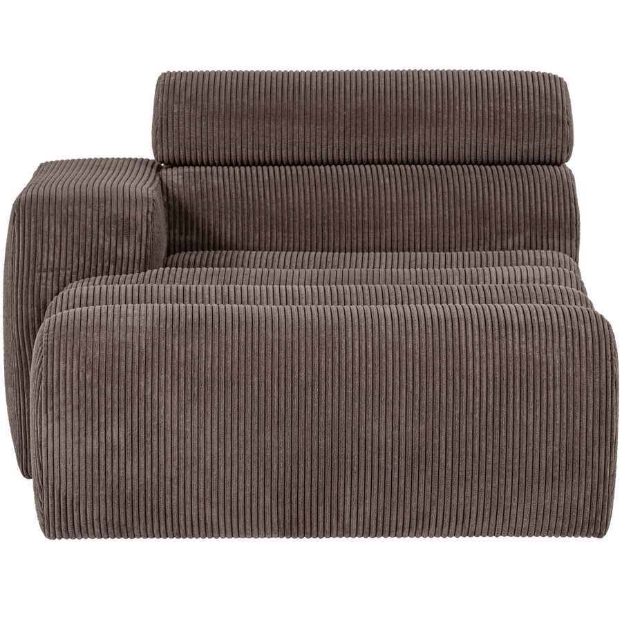 NOVI CHAISE LONGUE ELEMENT ARM LINKS RIBSTOF GRIJSBRUIN