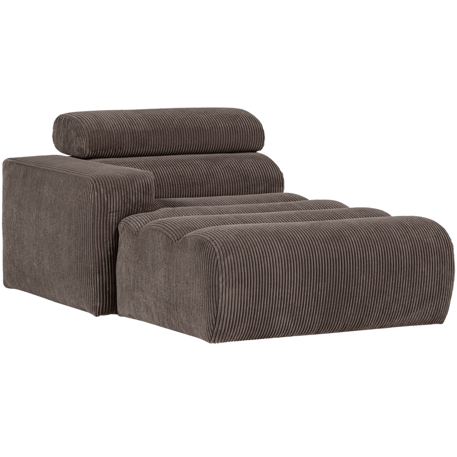 NOVI CHAISE LONGUE ELEMENT ARM LINKS RIBSTOF GRIJSBRUIN