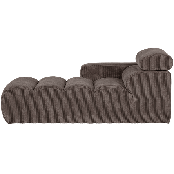 NOVI CHAISE LONGUE ELEMENT ARM LINKS RIBSTOF GRIJSBRUIN