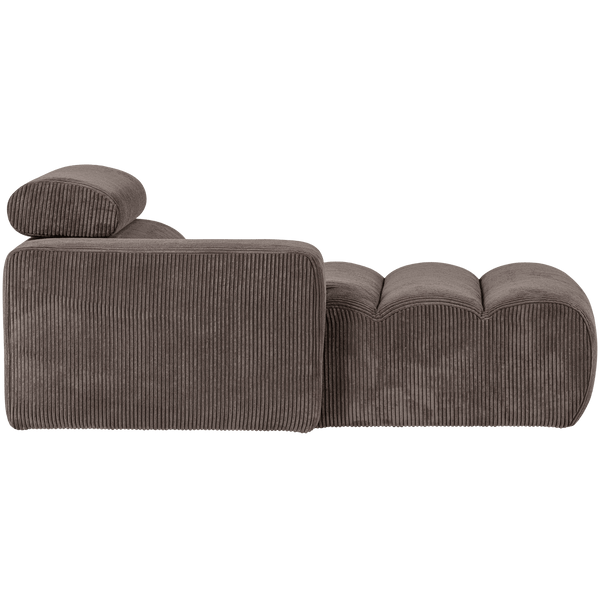 NOVI CHAISE LONGUE ELEMENT ARM LINKS RIBSTOF GRIJSBRUIN