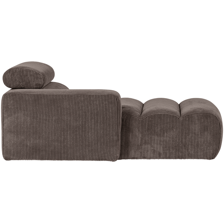 NOVI CHAISE LONGUE ELEMENT ARM LINKS RIBSTOF GRIJSBRUIN