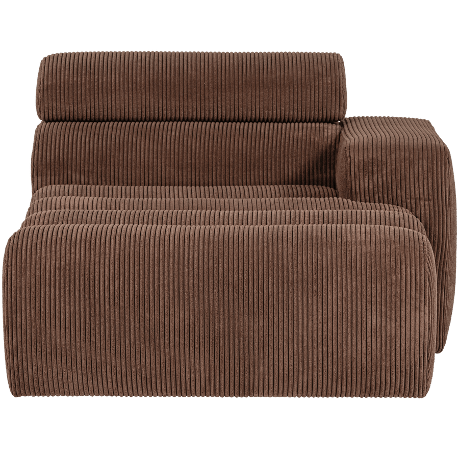 NOVI CHAISE LONGUE ELEMENT ARM RECHTS RIBSTOF MOKKABRUIN