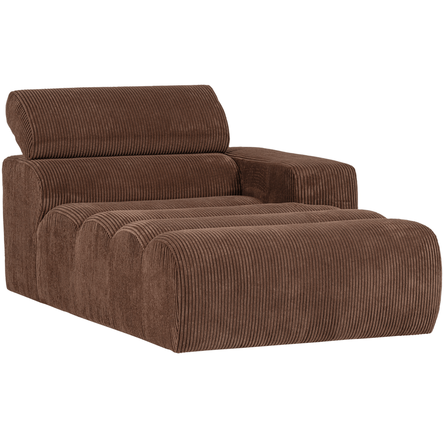 NOVI CHAISE LONGUE ELEMENT ARM RECHTS RIBSTOF MOKKABRUIN