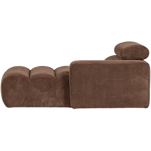NOVI CHAISE LONGUE ELEMENT ARM RECHTS RIBSTOF MOKKABRUIN