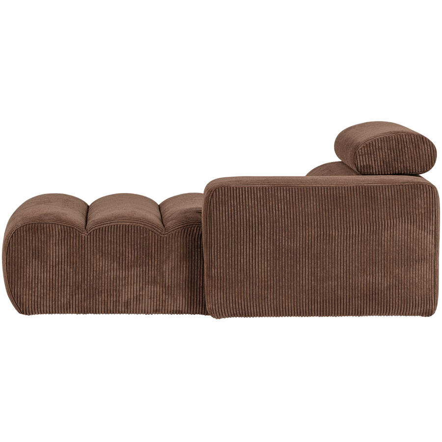 NOVI CHAISE LONGUE ELEMENT ARM RECHTS RIBSTOF MOKKABRUIN