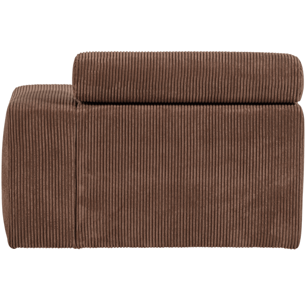 NOVI CHAISE LONGUE ELEMENT ARM RECHTS RIBSTOF MOKKABRUIN