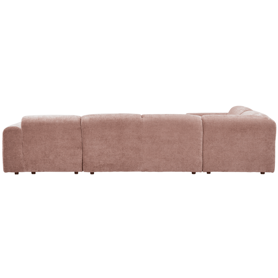 CLOUD HOEKBANK LINKS GEWEVEN CHENILLE TAUPE/ROZE
