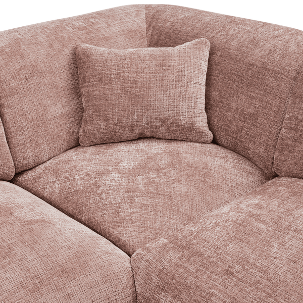 CLOUD HOEKBANK LINKS GEWEVEN CHENILLE TAUPE/ROZE
