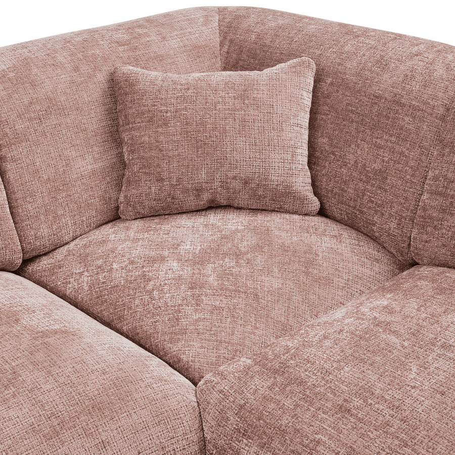 CLOUD HOEKBANK LINKS GEWEVEN CHENILLE TAUPE/ROZE