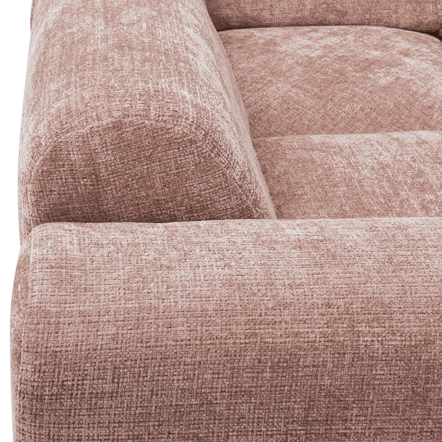 CLOUD HOEKBANK LINKS GEWEVEN CHENILLE TAUPE/ROZE