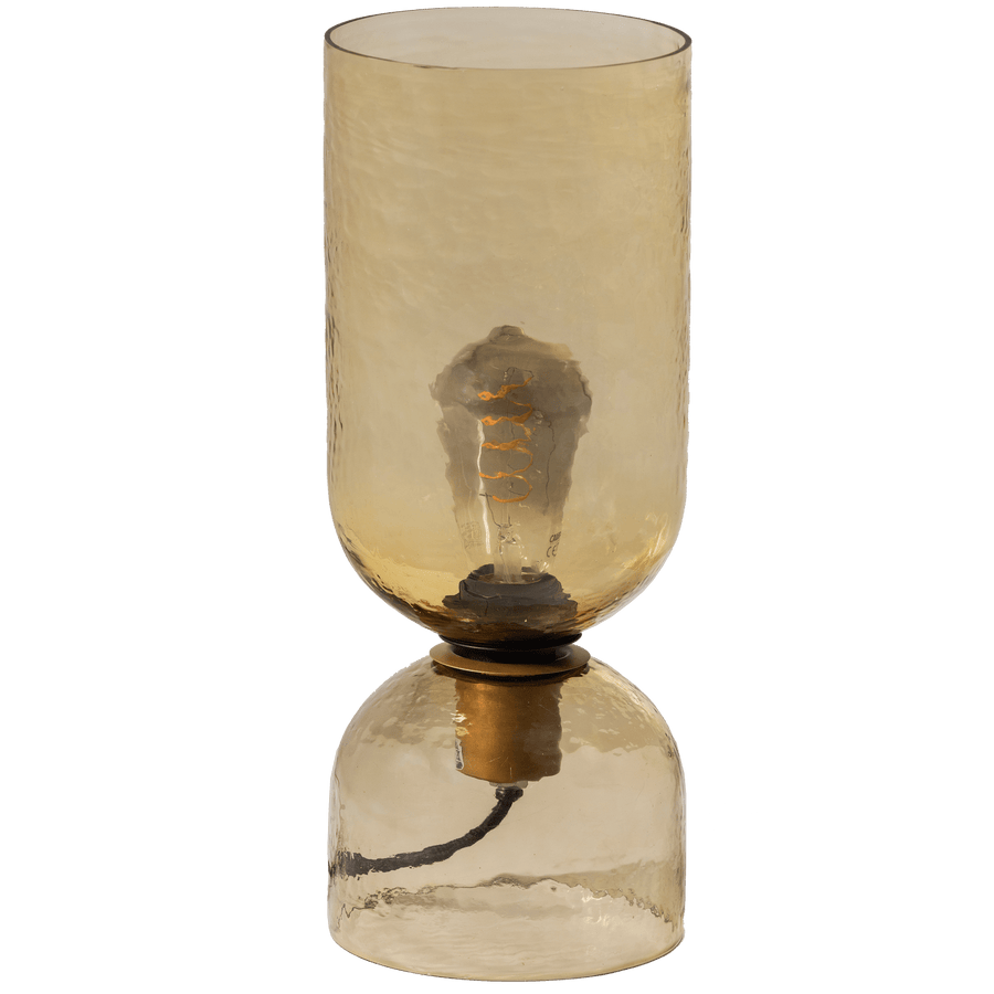 GIGI TAFELLAMP GEHAMERD GLAS 38xO15CM NATUREL