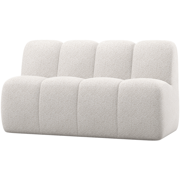 MOJO EETBANK 164 CM MET RUGLEUNING WOLLIG ECRU