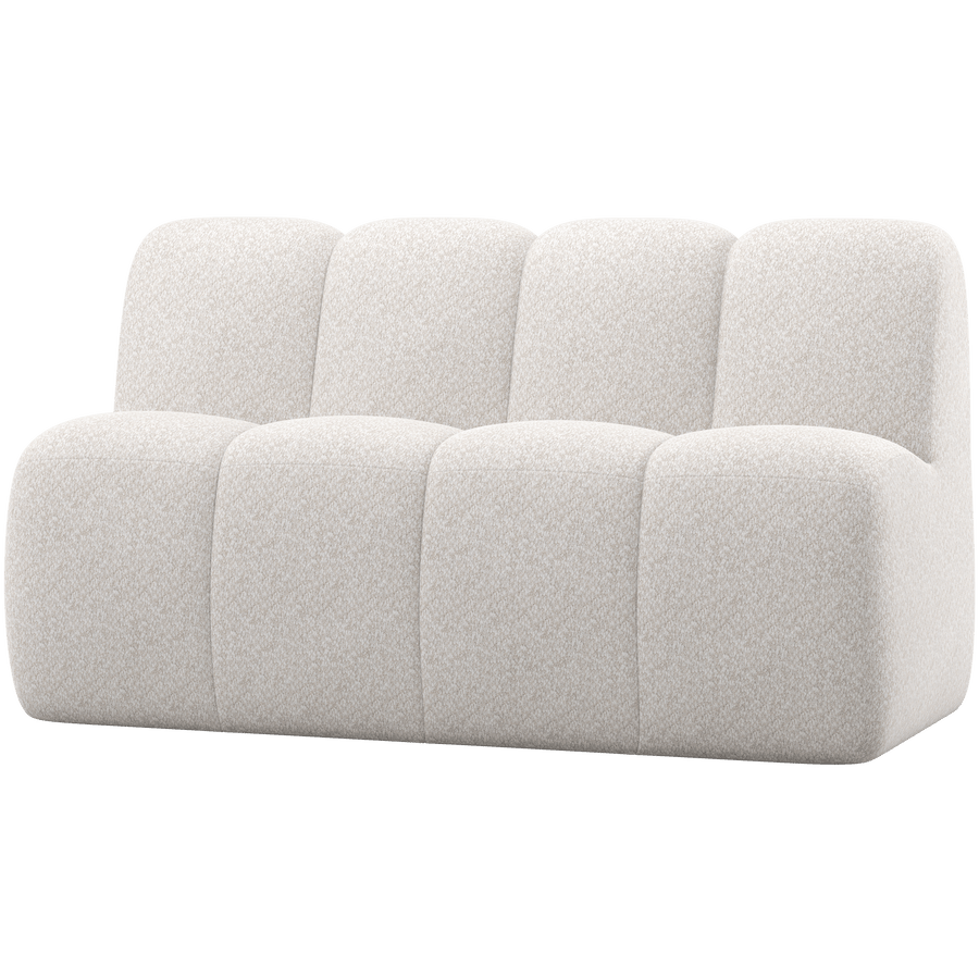 MOJO EETBANK 164 CM MET RUGLEUNING WOLLIG ECRU