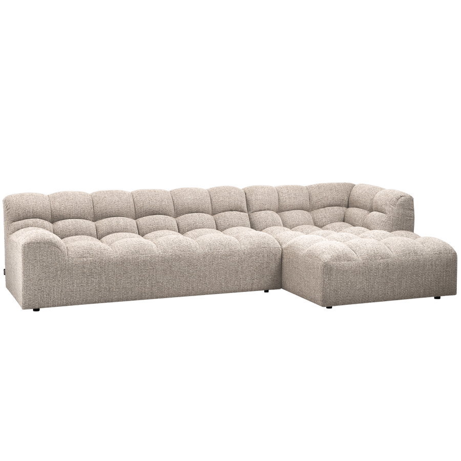 ALLURE CHAISE LONGUE RECHTS GEWEVEN STOF NATUREL MELANGE