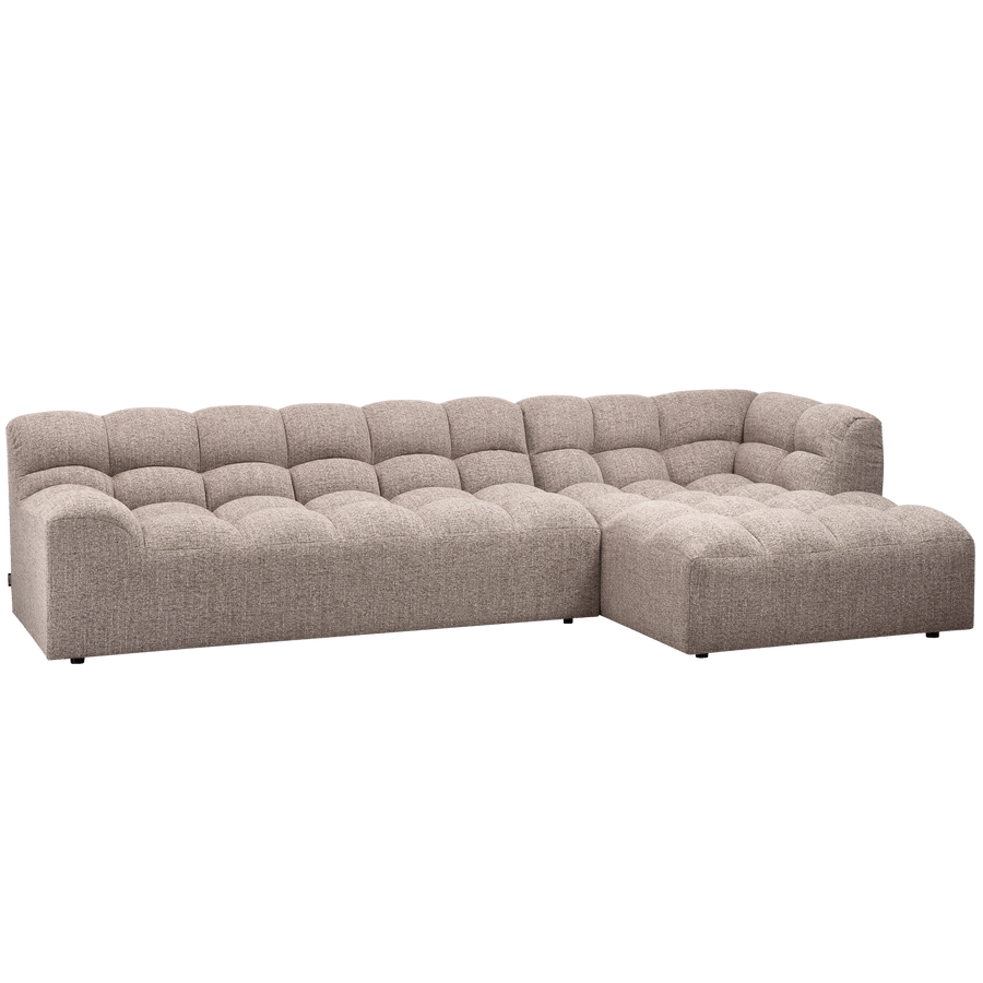 ALLURE CHAISE LONGUE RECHTS GEWEVEN STOF BRUIN MELANGE