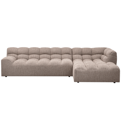 ALLURE CHAISE LONGUE RECHTS GEWEVEN STOF BRUIN MELANGE